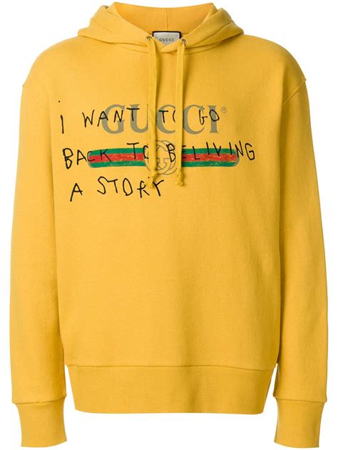 gucci yellow logo hoodie|Gucci oversized hoodie.